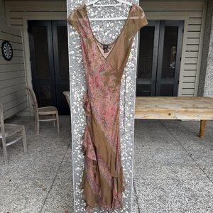 Vintage Plenty by Tracy Reese Silk Paisley Brown/olive Dress